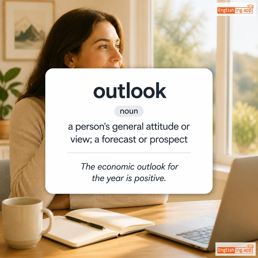 outlook definition card — visual illustration of the meaning