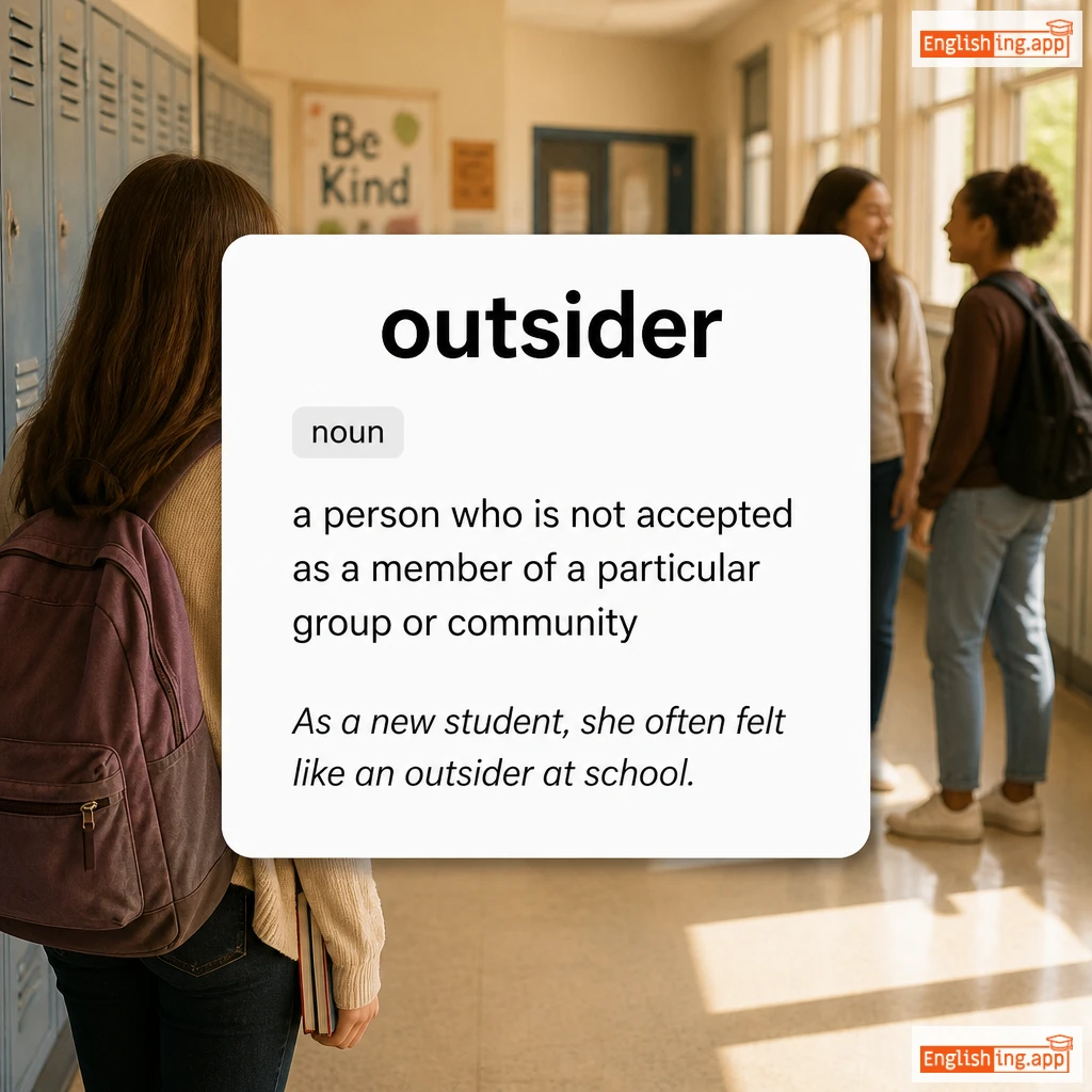 outsider definition card — visual illustration of the meaning