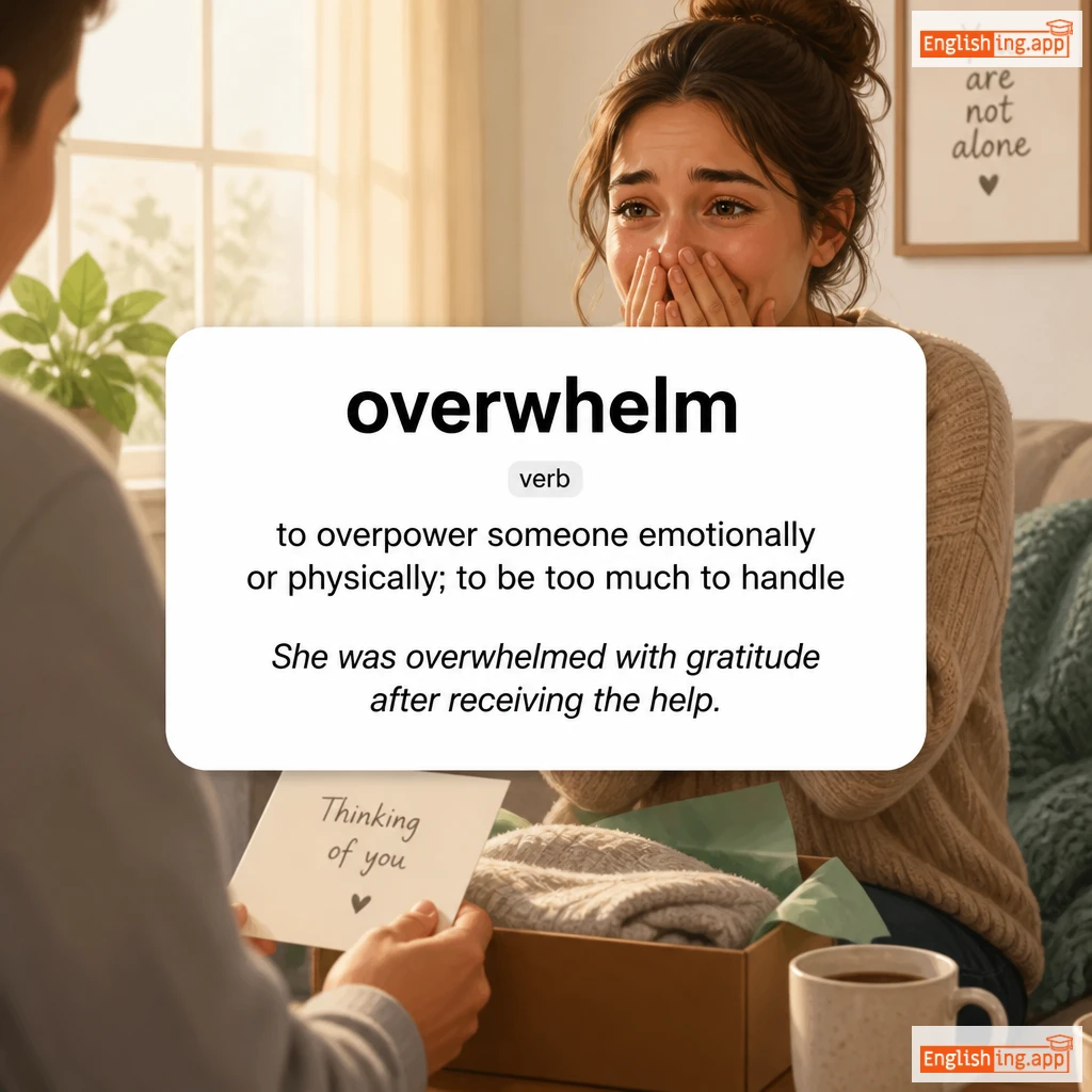 overwhelm definition card — visual illustration of the meaning
