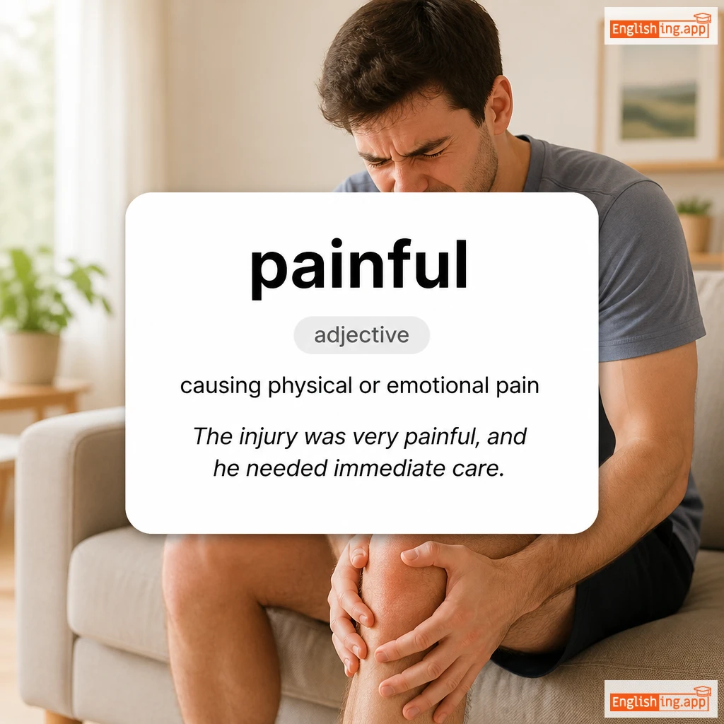 painful definition card — visual illustration of the meaning