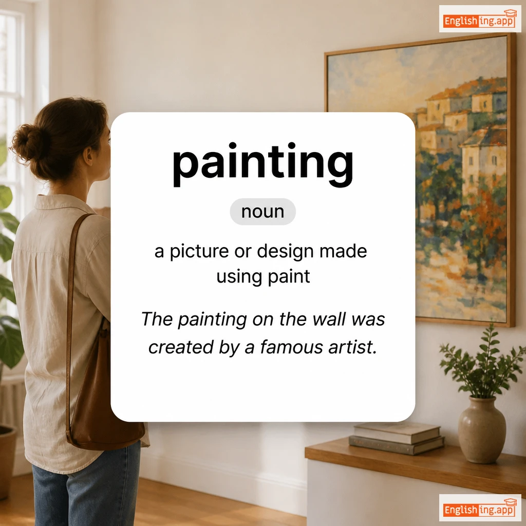 painting definition card — visual illustration of the meaning