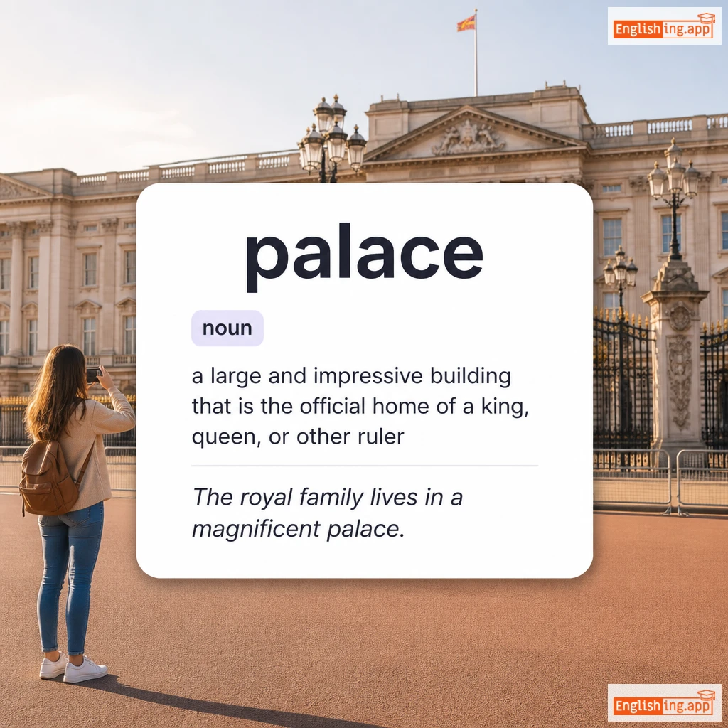 palace definition card — visual illustration of the meaning