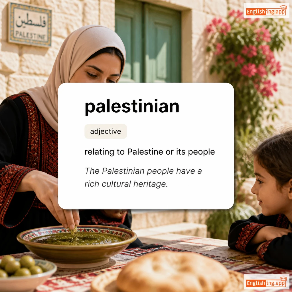 palestinian definition card — visual illustration of the meaning