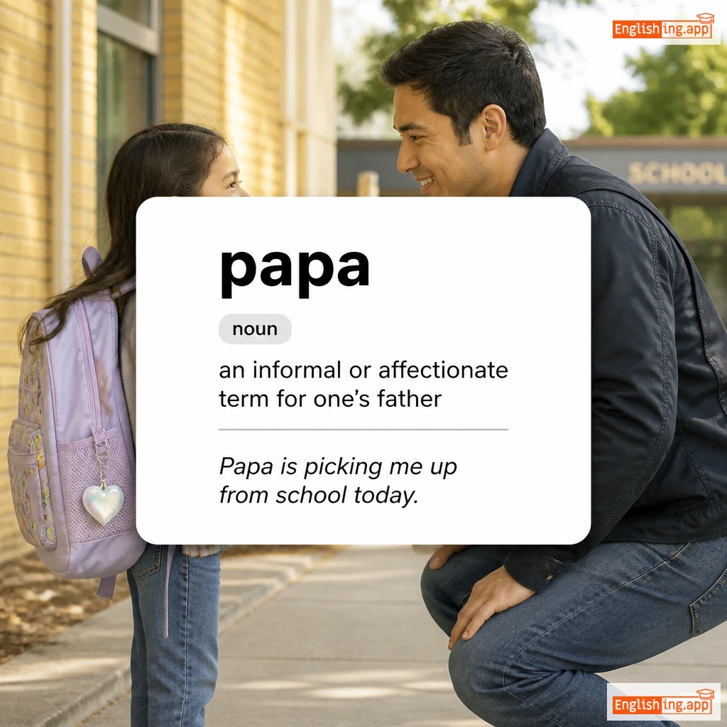 papa definition card — visual illustration of the meaning