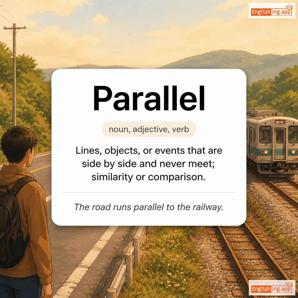 Parallel definition card — visual illustration of the meaning