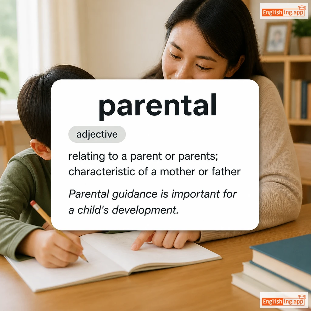 parental definition card — visual illustration of the meaning