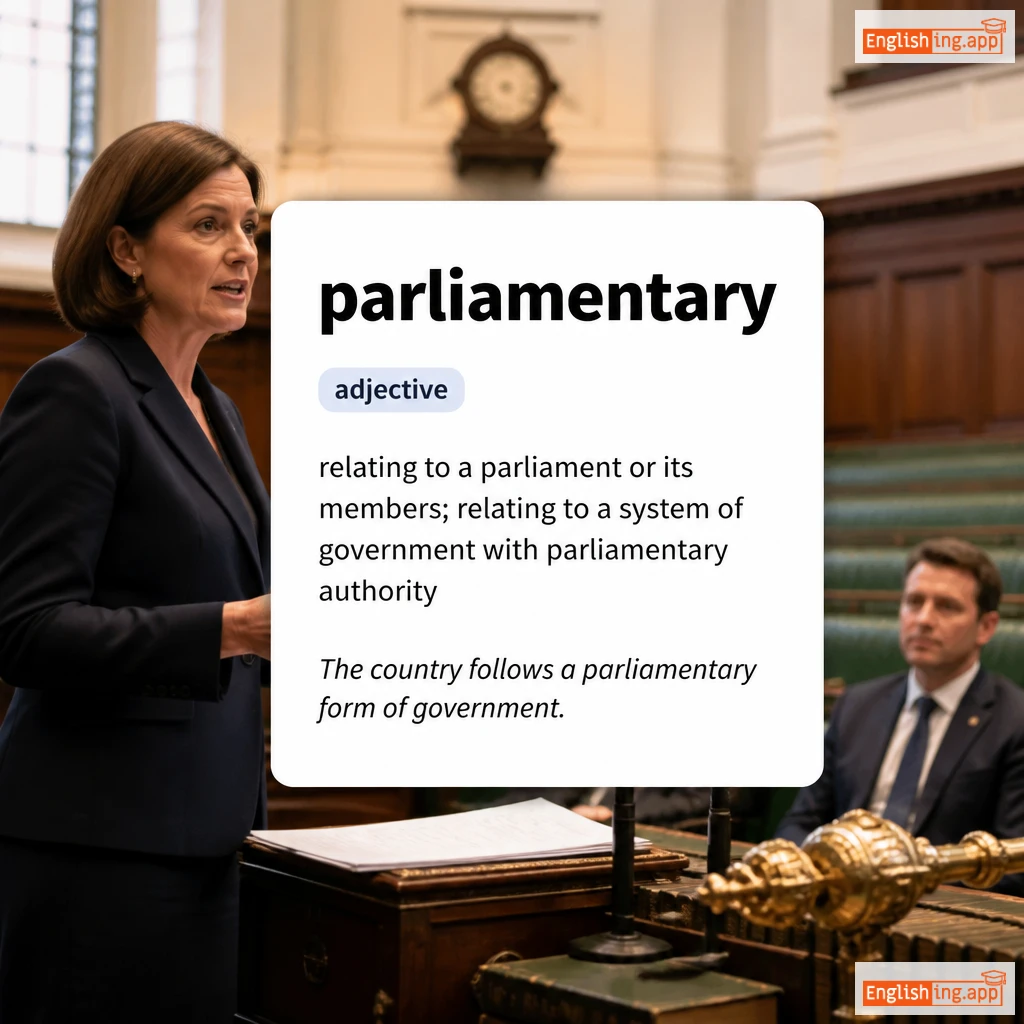 parliamentary definition card — visual illustration of the meaning