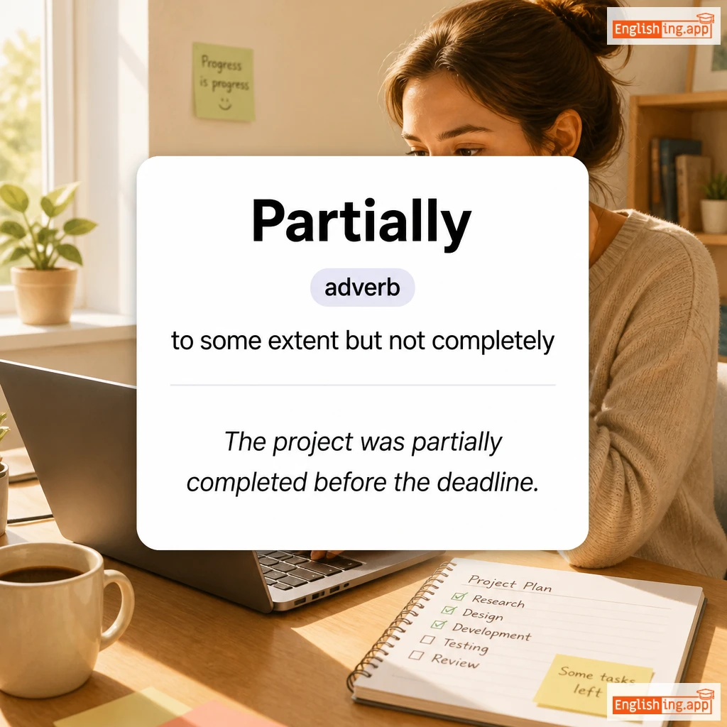 Partially definition card — visual illustration of the meaning