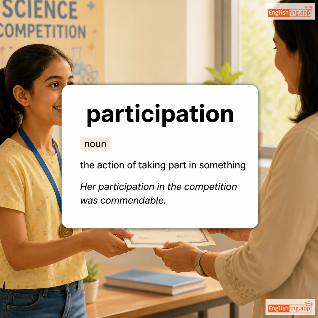 participation definition card — visual illustration of the meaning