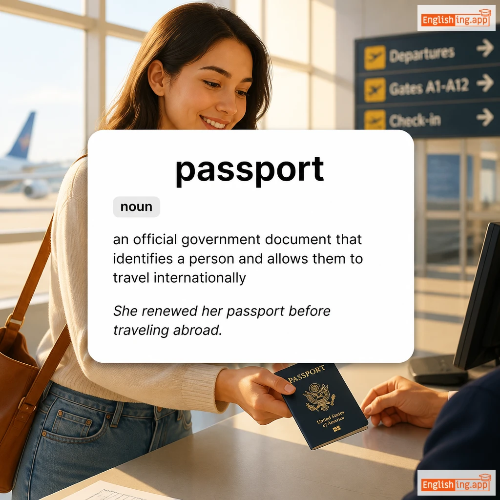 passport definition card — visual illustration of the meaning