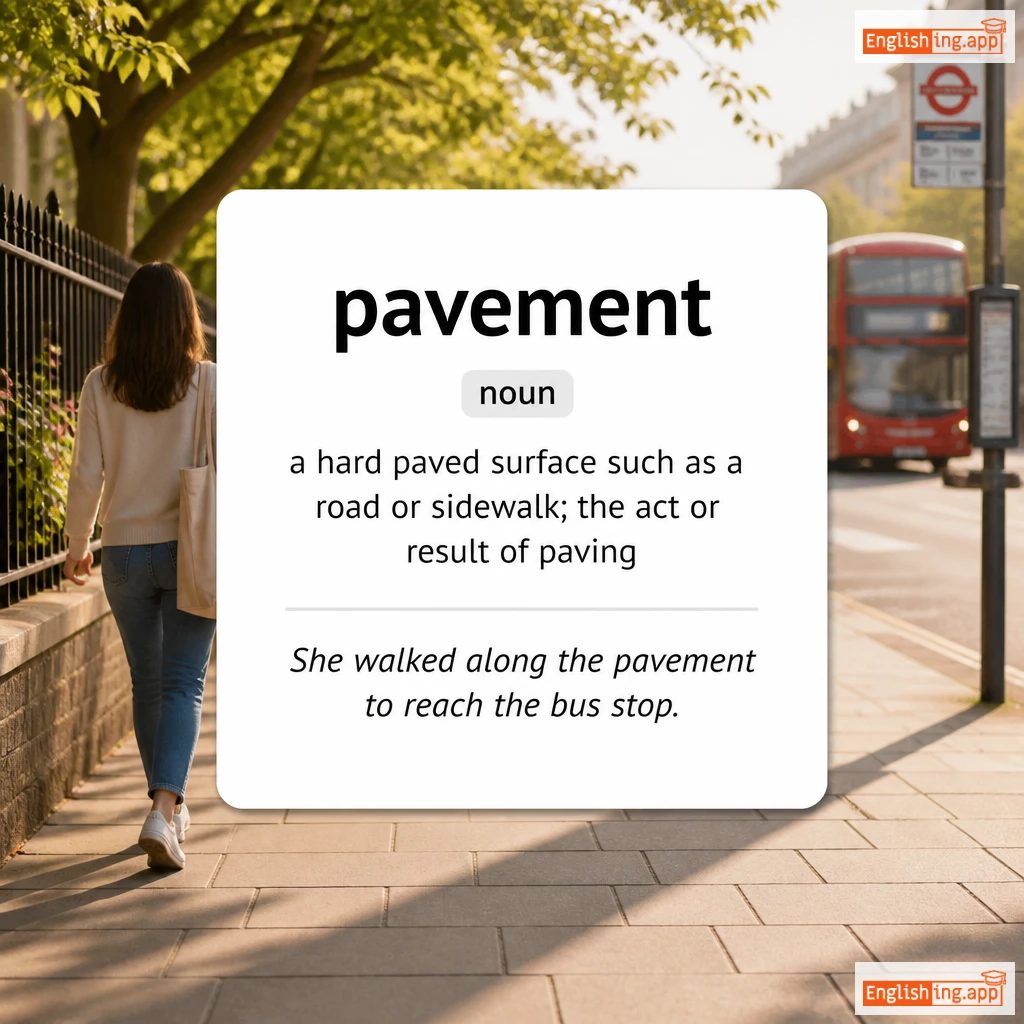 pavement definition card — visual illustration of the meaning