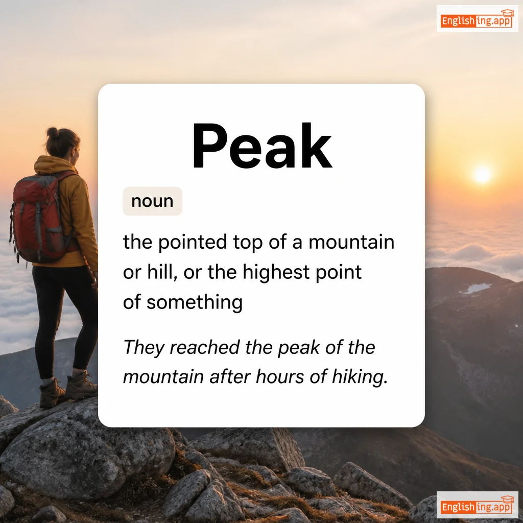 Peak definition card — visual illustration of the meaning