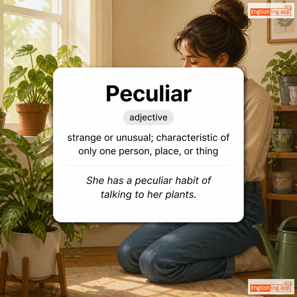 Peculiar definition card — visual illustration of the meaning