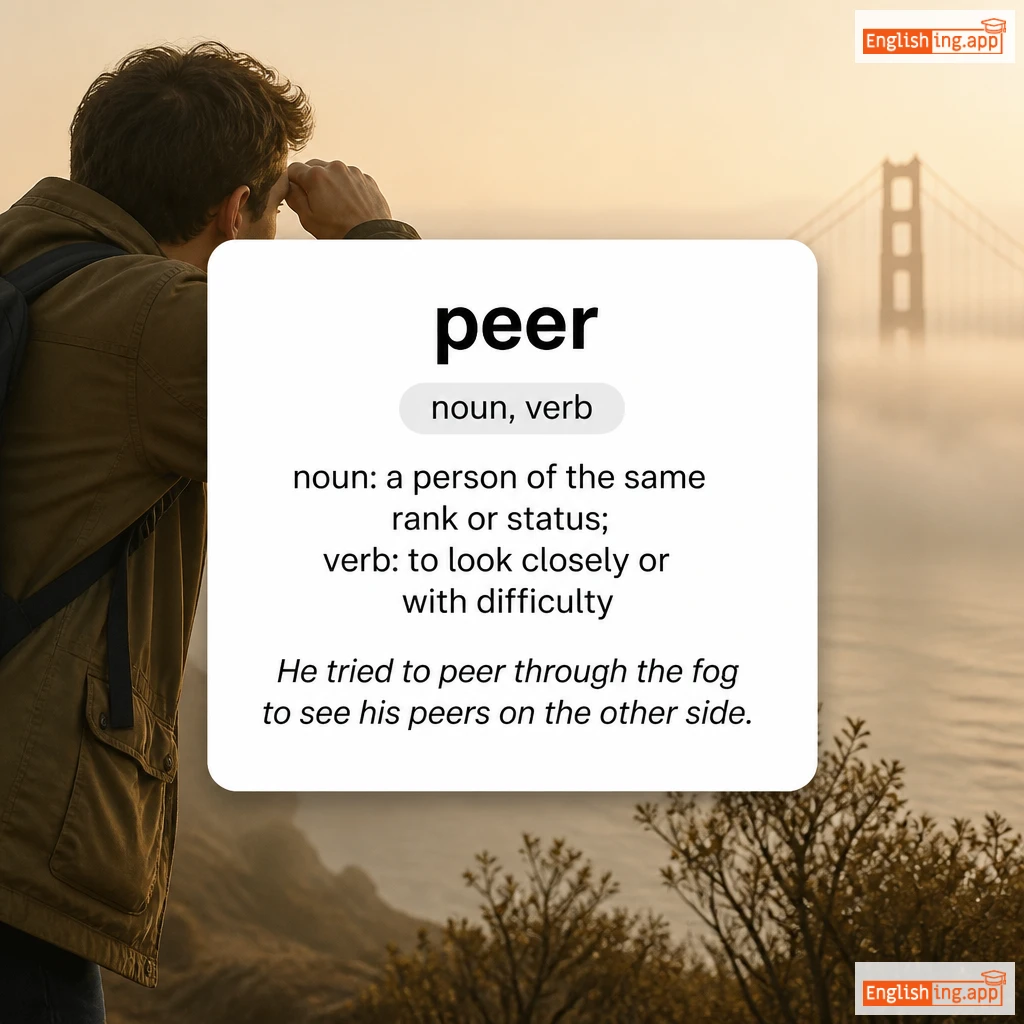 peer definition card — visual illustration of the meaning