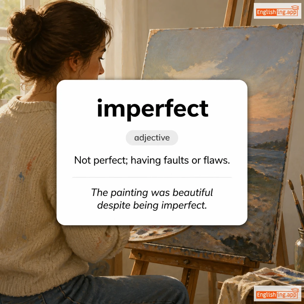 imperfect definition card — visual illustration of the meaning