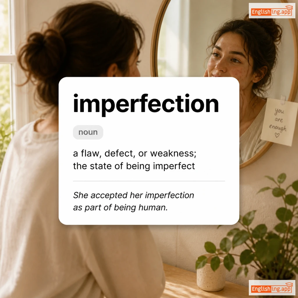 imperfection definition card — visual illustration of the meaning
