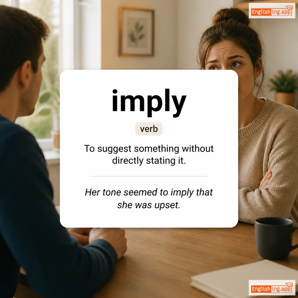 imply definition card — visual illustration of the meaning
