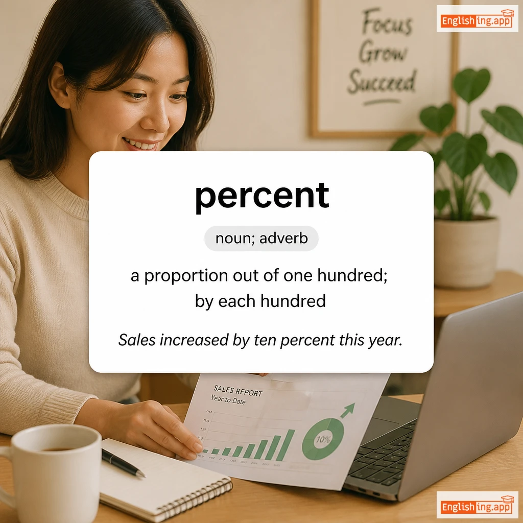 percent definition card — visual illustration of the meaning