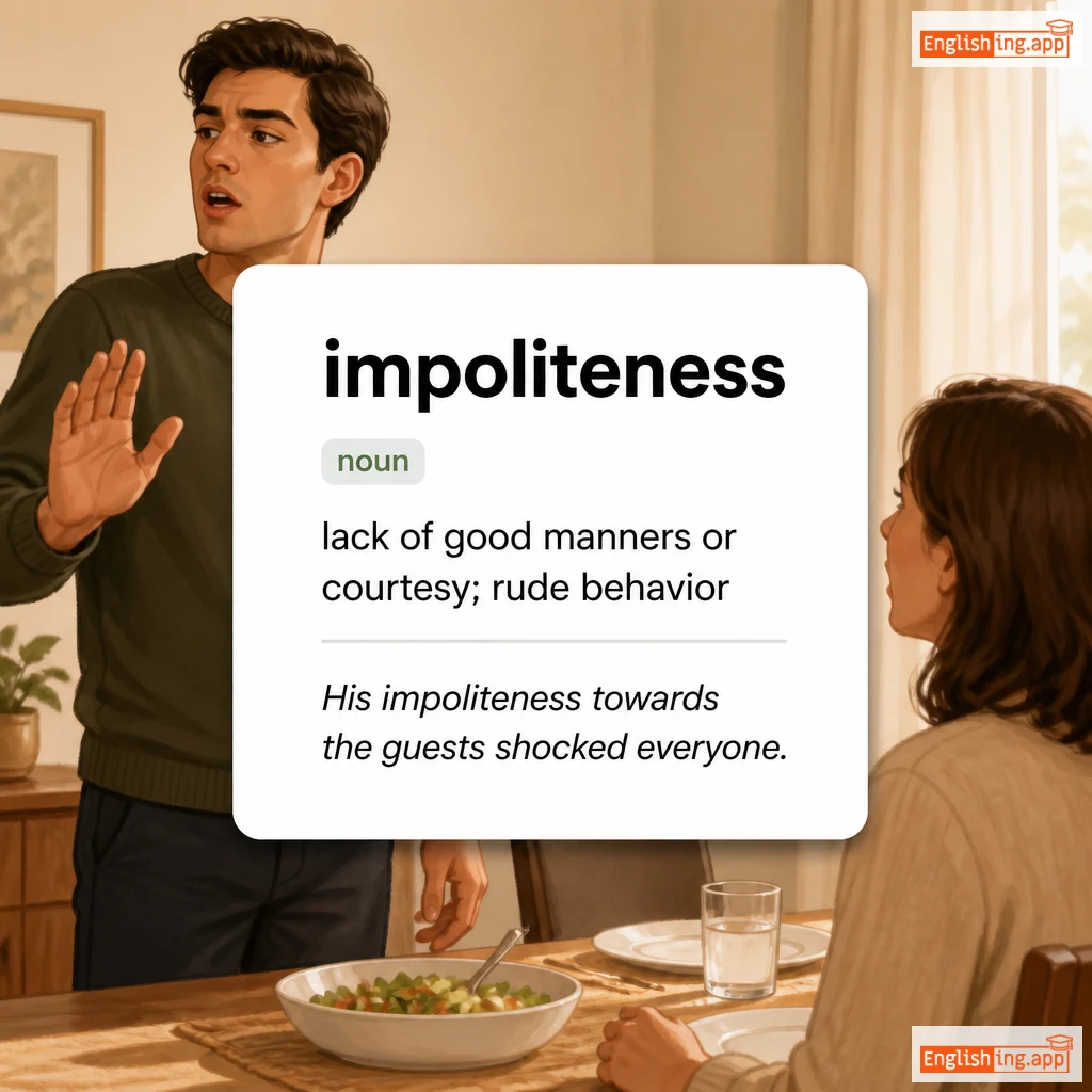 impoliteness definition card — visual illustration of the meaning
