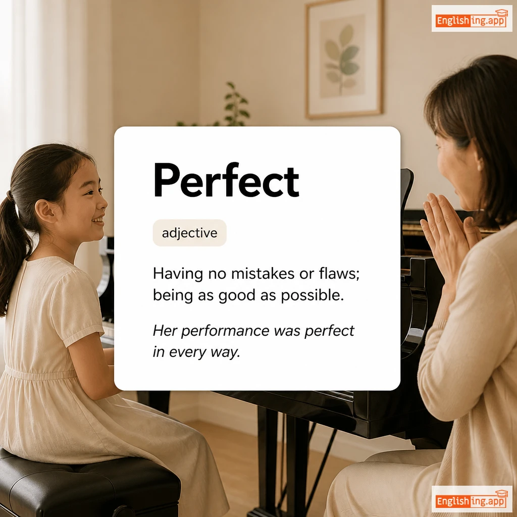 Perfect definition card — visual illustration of the meaning