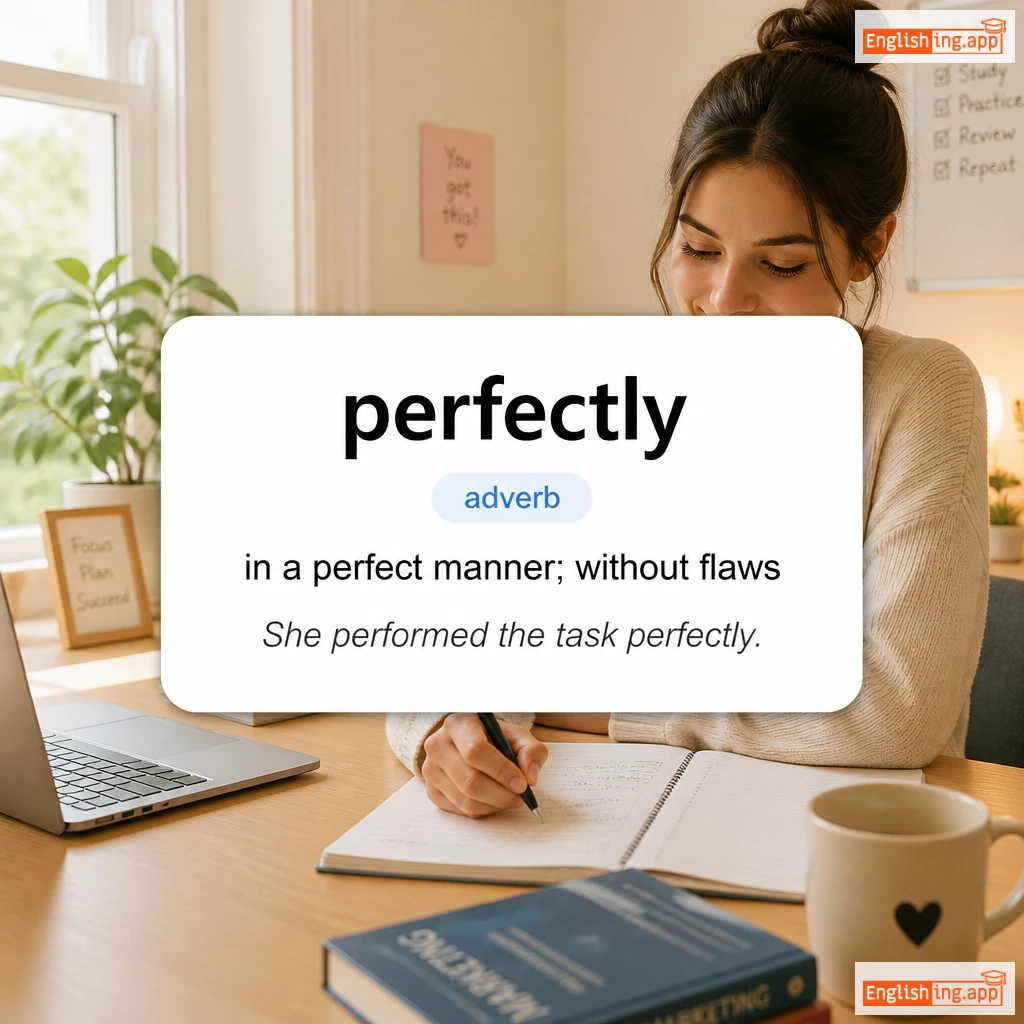 perfectly definition card — visual illustration of the meaning