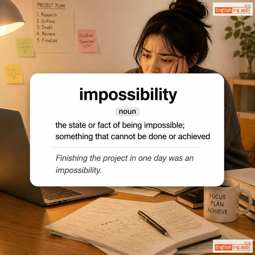 impossibility definition card — visual illustration of the meaning
