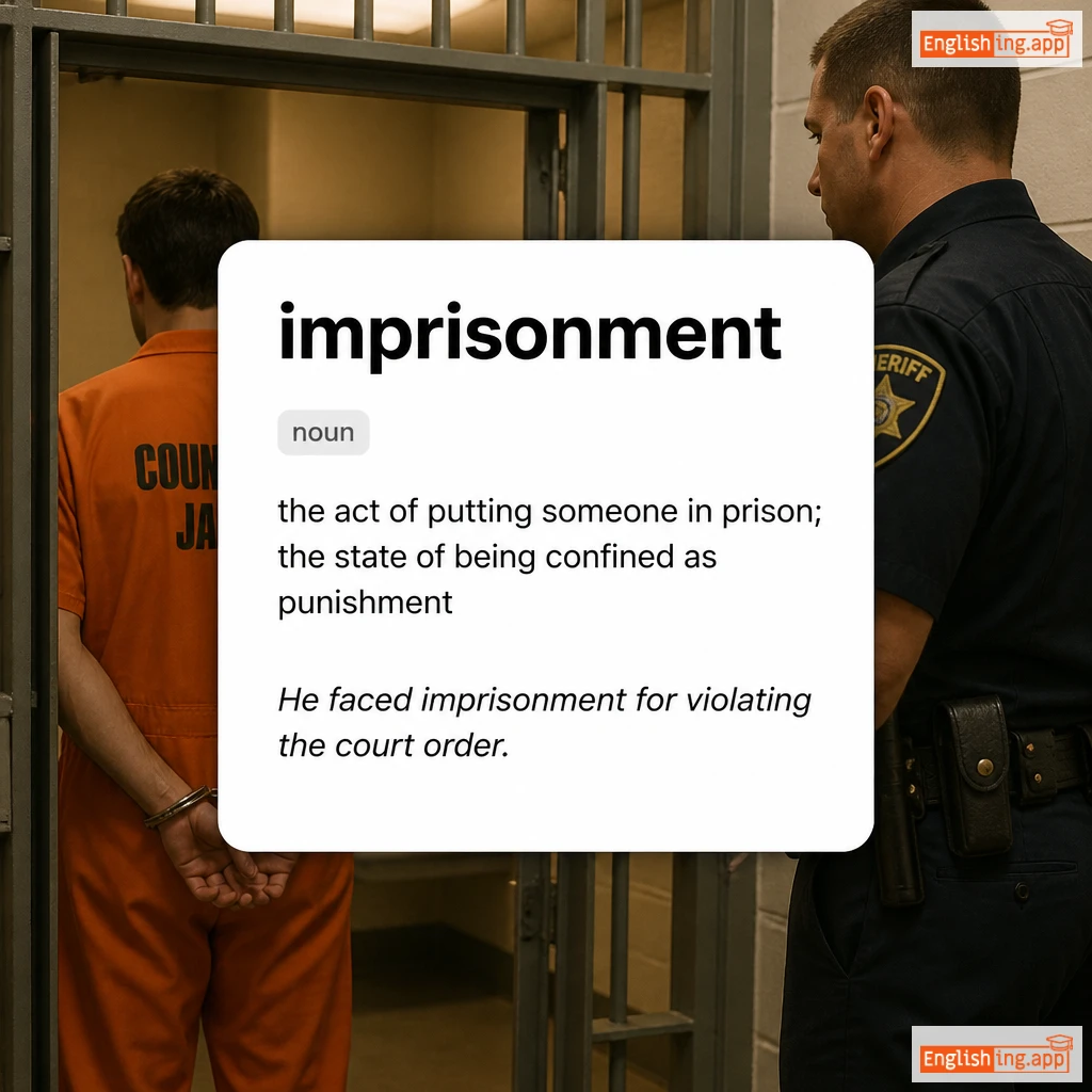 imprisonment definition card — visual illustration of the meaning