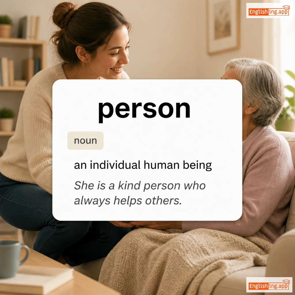 person definition card — visual illustration of the meaning