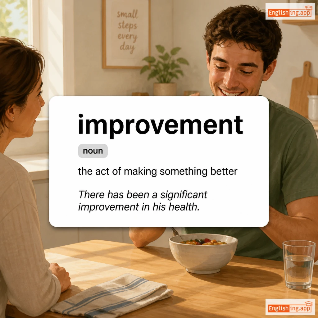improvement definition card — visual illustration of the meaning