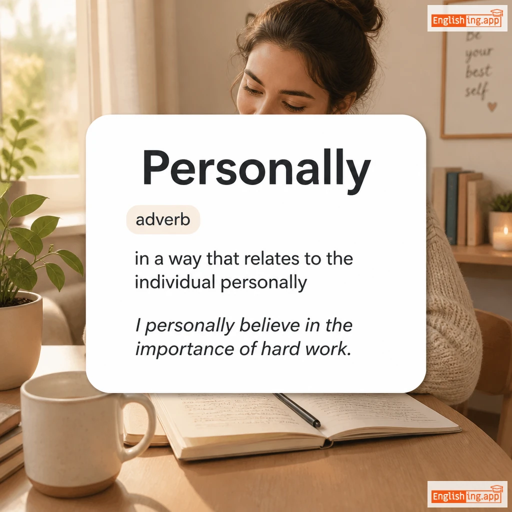 Personally definition card — visual illustration of the meaning
