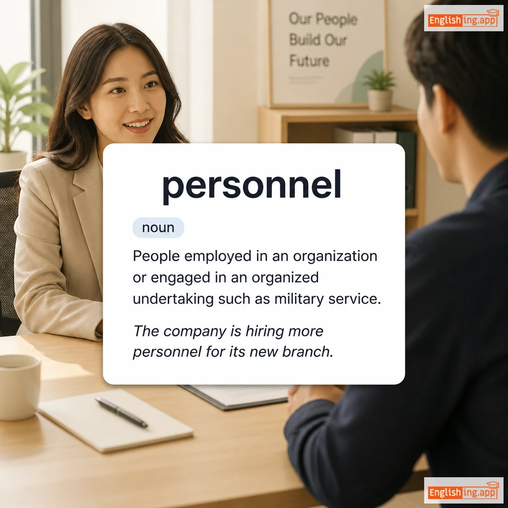 personnel definition card — visual illustration of the meaning