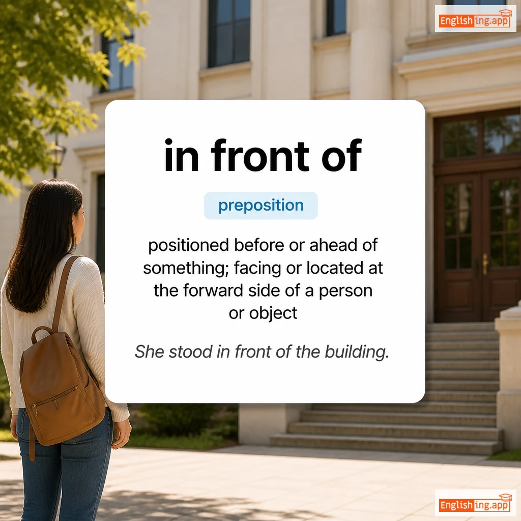 in front of definition card — visual illustration of the meaning
