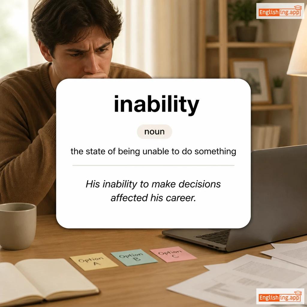 inability definition card — visual illustration of the meaning