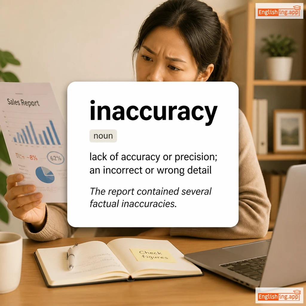 inaccuracy definition card — visual illustration of the meaning