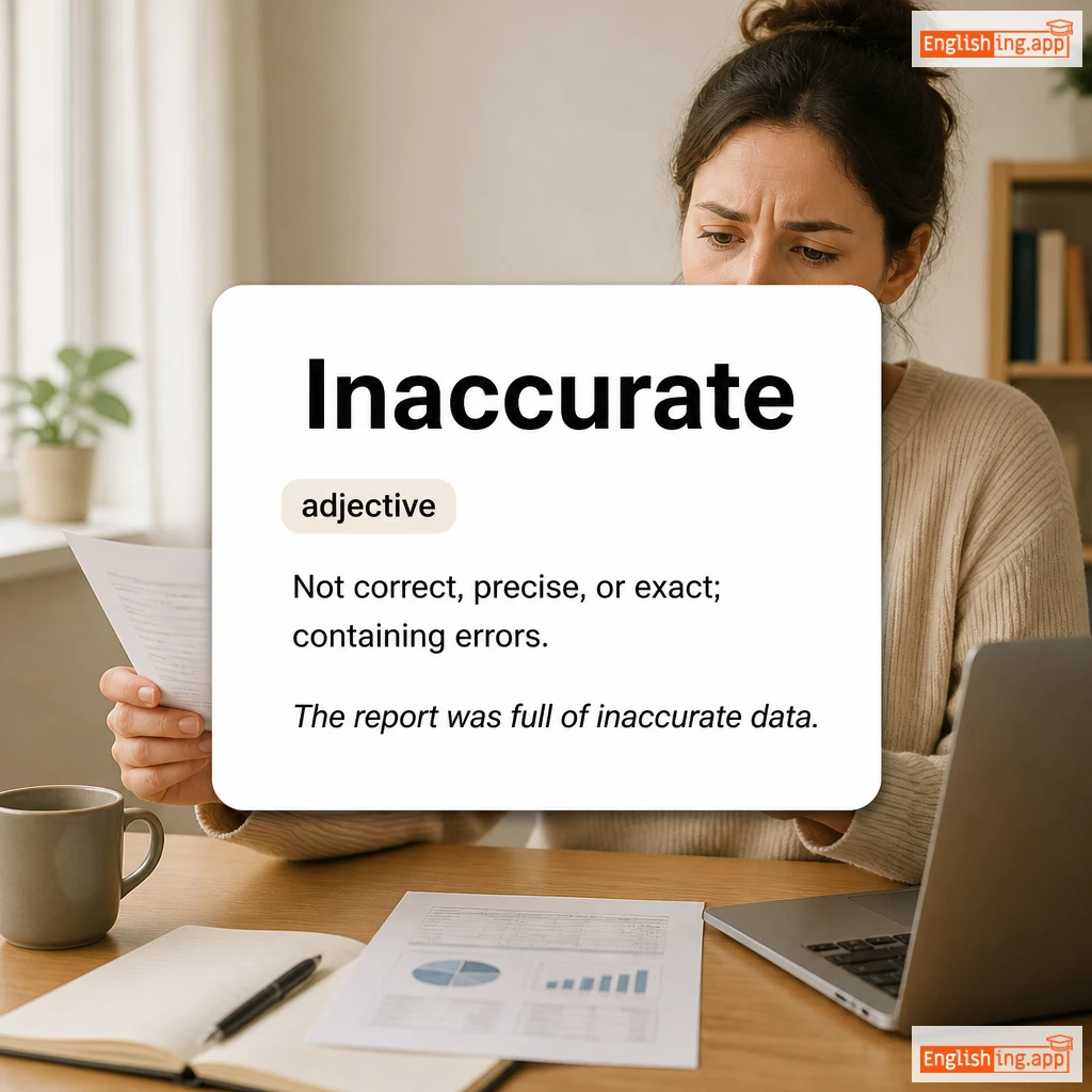Inaccurate definition card — visual illustration of the meaning