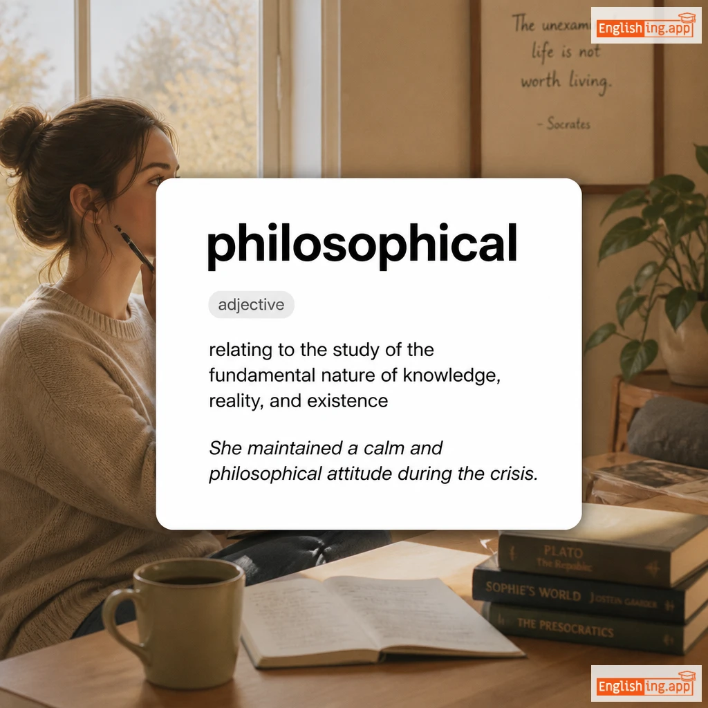 philosophical definition card — visual illustration of the meaning