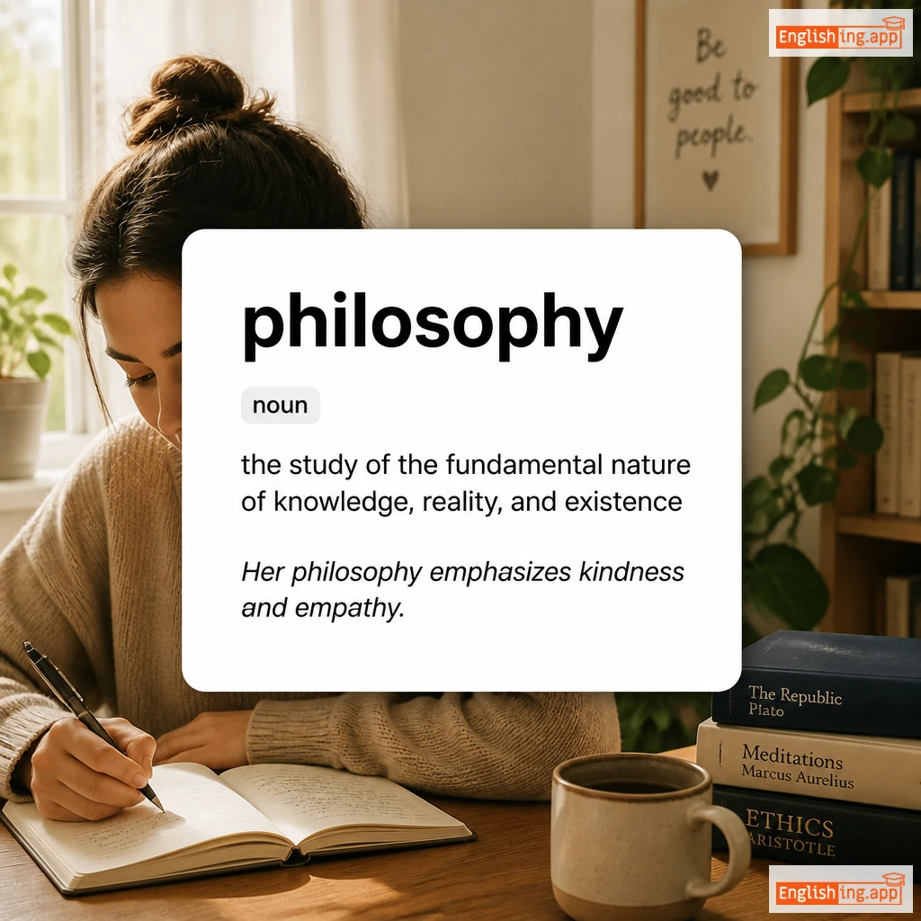 philosophy definition card — visual illustration of the meaning