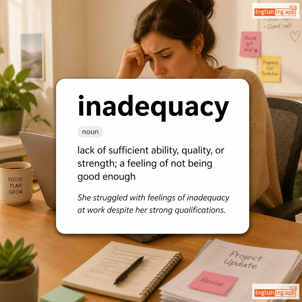 inadequacy definition card — visual illustration of the meaning