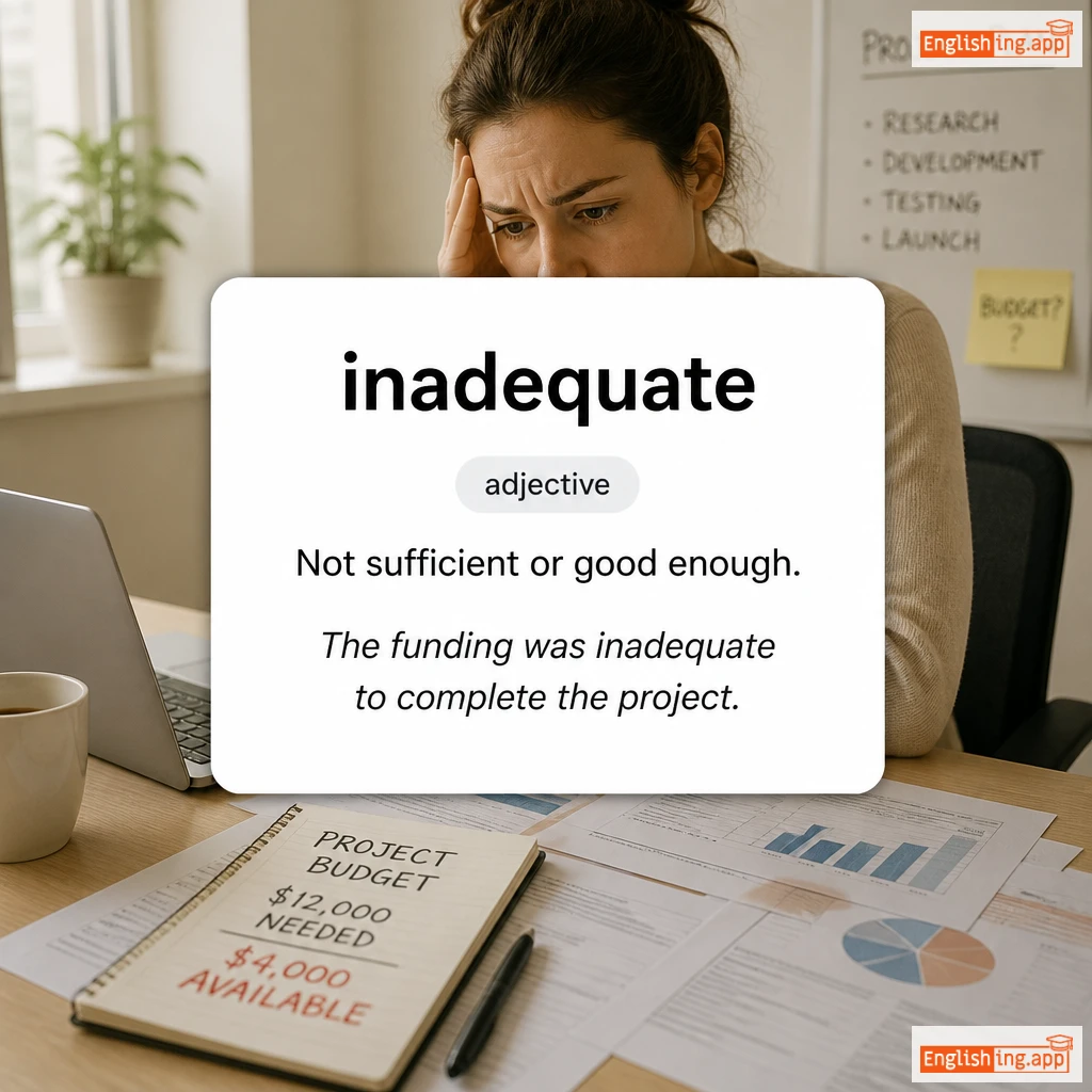 inadequate definition card — visual illustration of the meaning