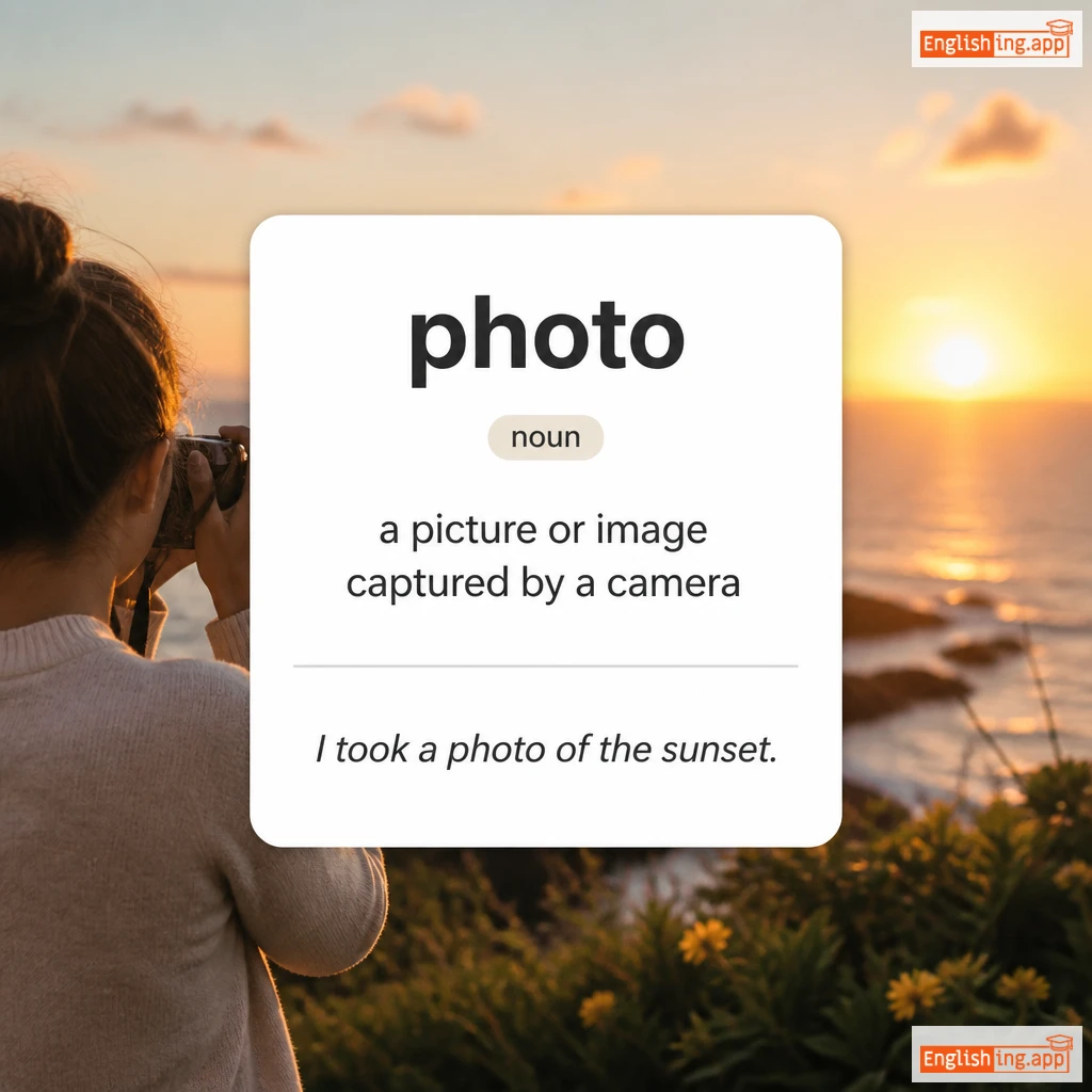 photo definition card — visual illustration of the meaning