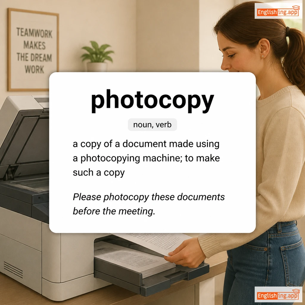 photocopy definition card — visual illustration of the meaning