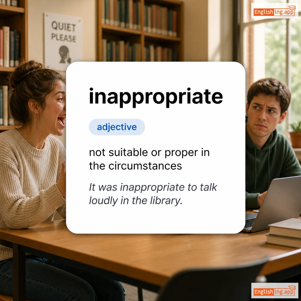 inappropriate definition card — visual illustration of the meaning
