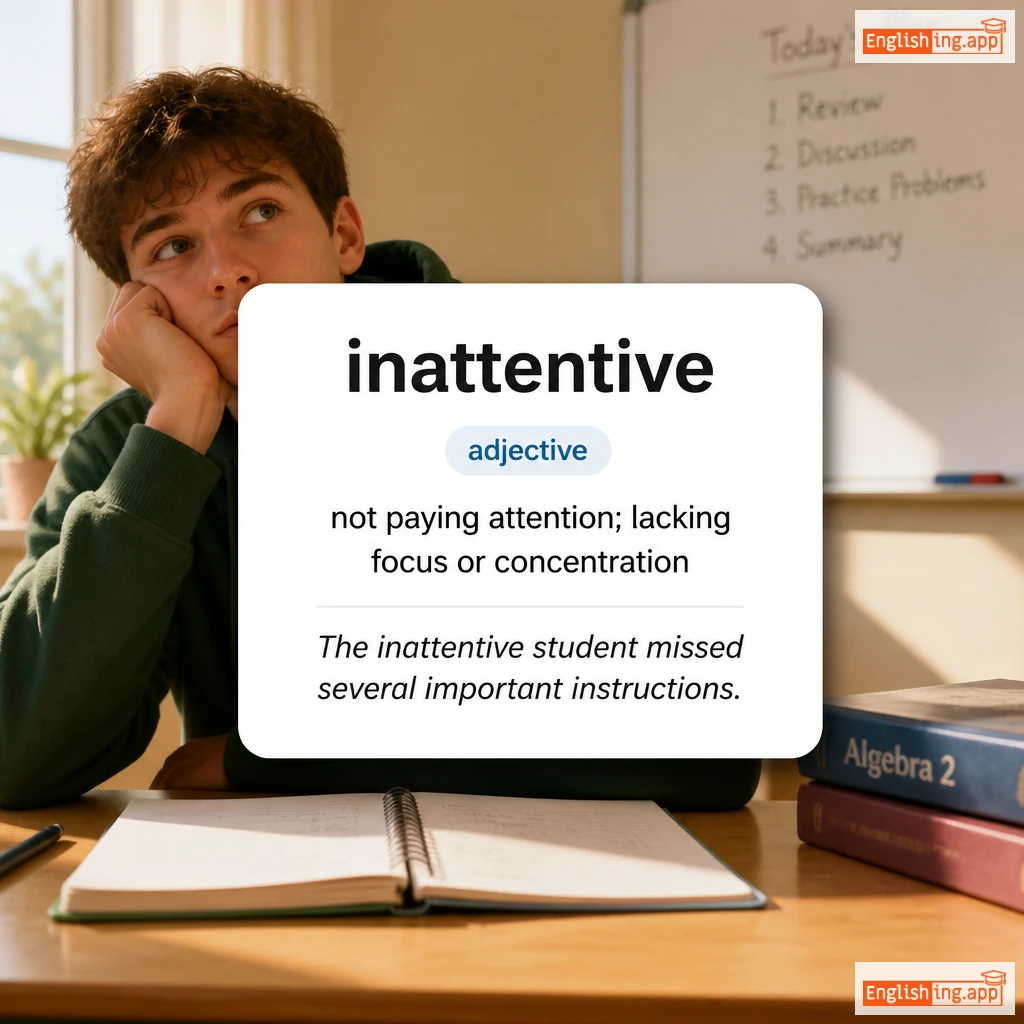 inattentive definition card — visual illustration of the meaning