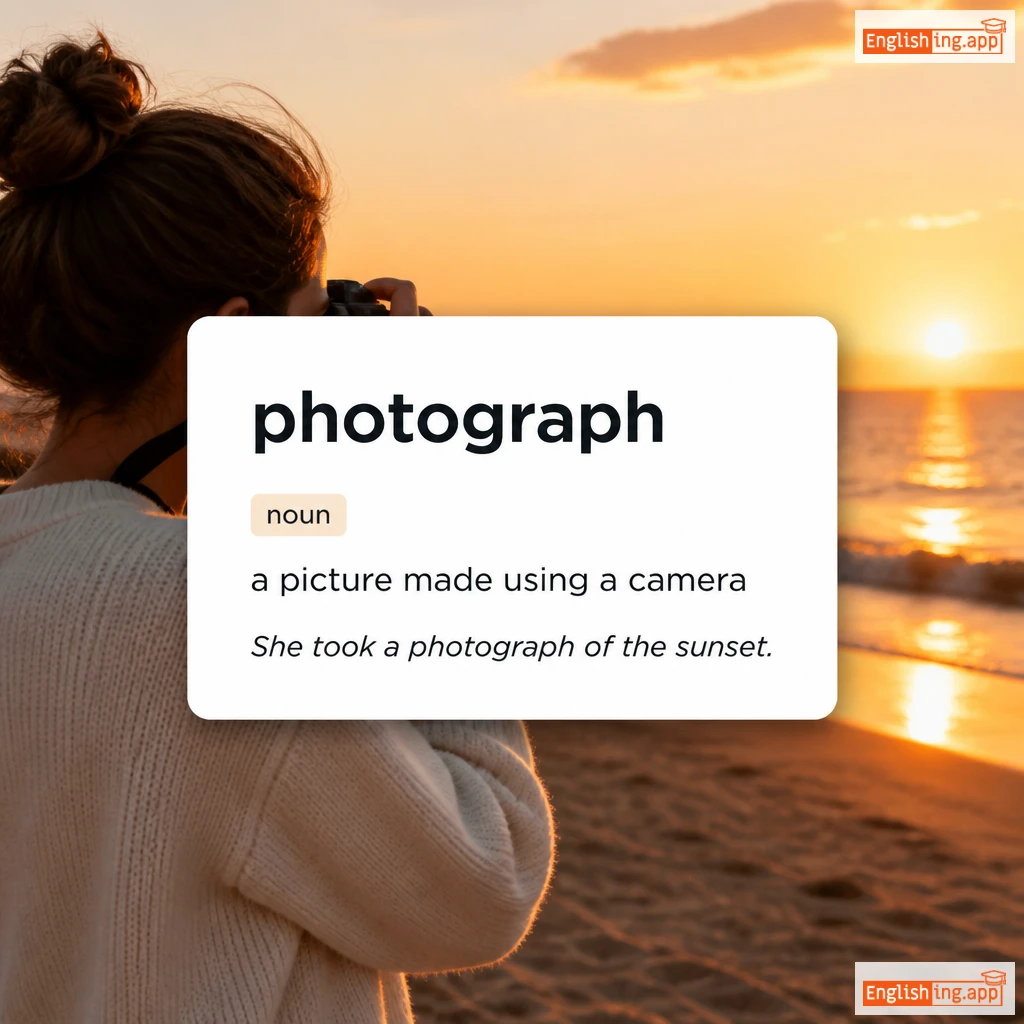 photograph definition card — visual illustration of the meaning