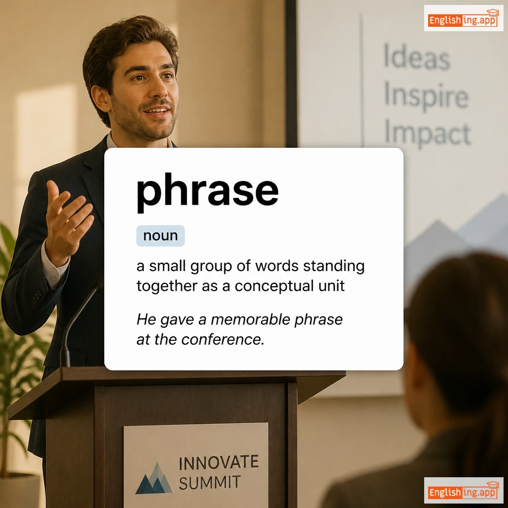 phrase definition card — visual illustration of the meaning