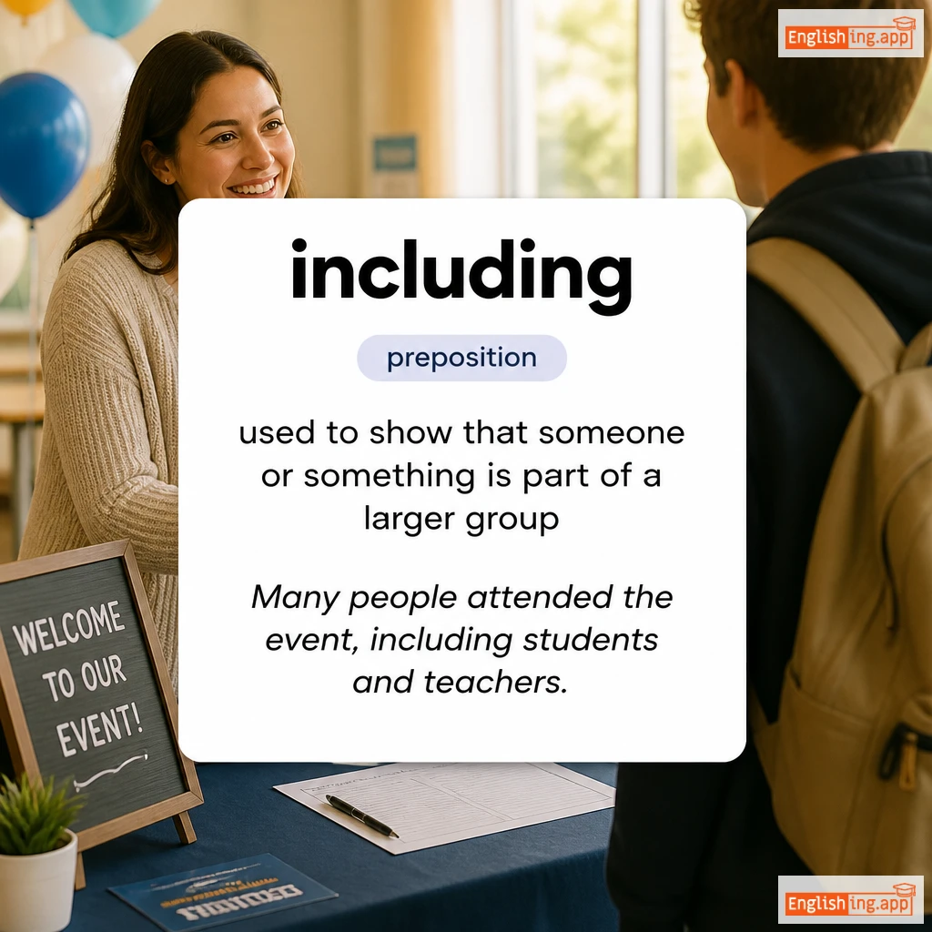 including definition card — visual illustration of the meaning