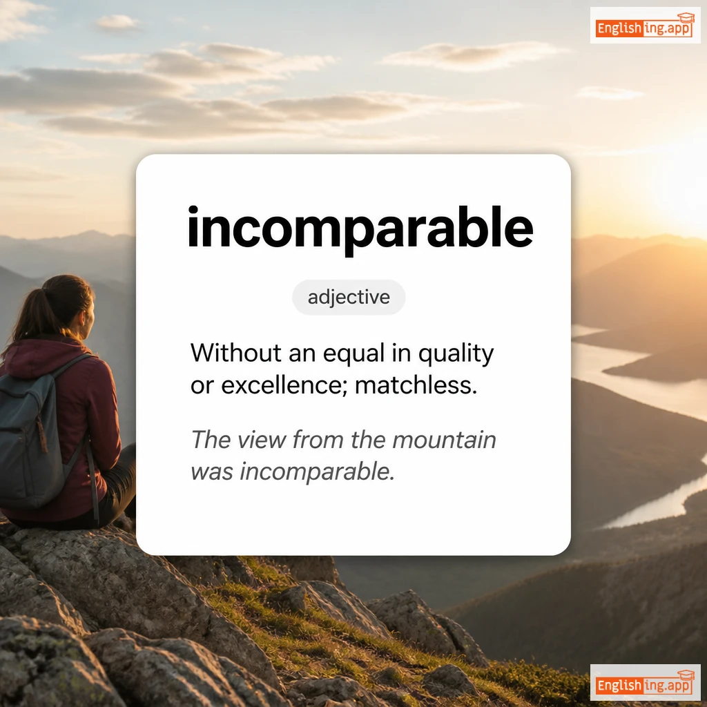 incomparable definition card — visual illustration of the meaning