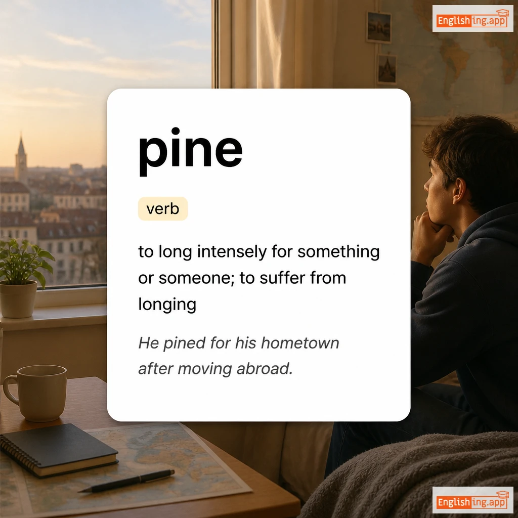 pine definition card — visual illustration of the meaning