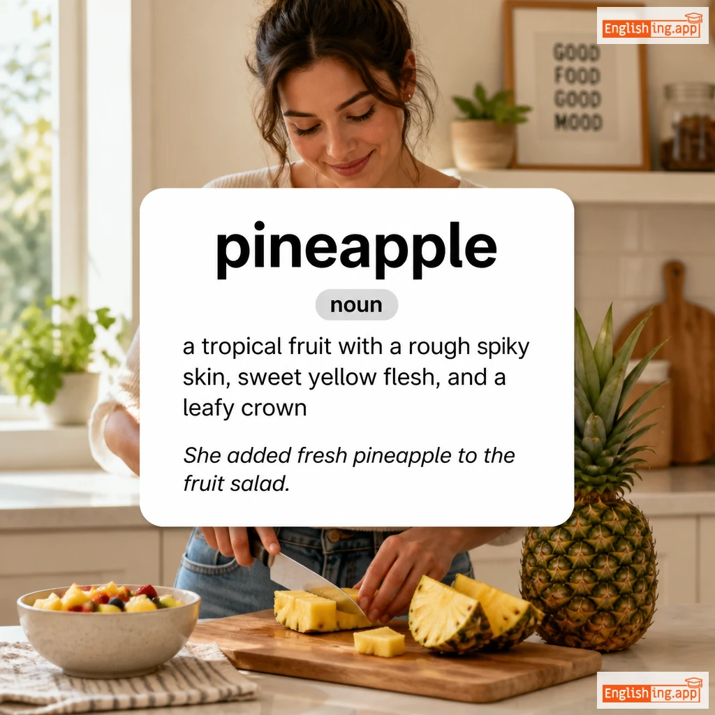 pineapple definition card — visual illustration of the meaning