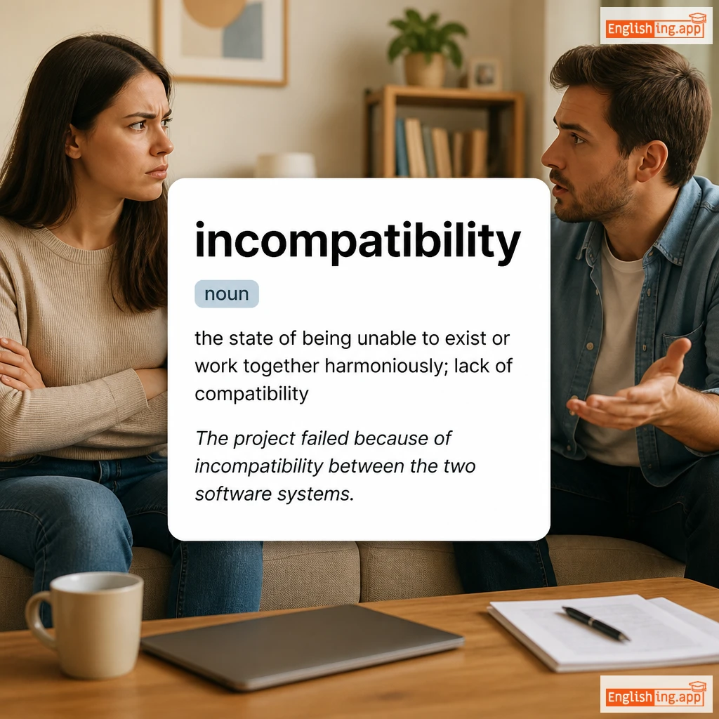 incompatibility definition card — visual illustration of the meaning